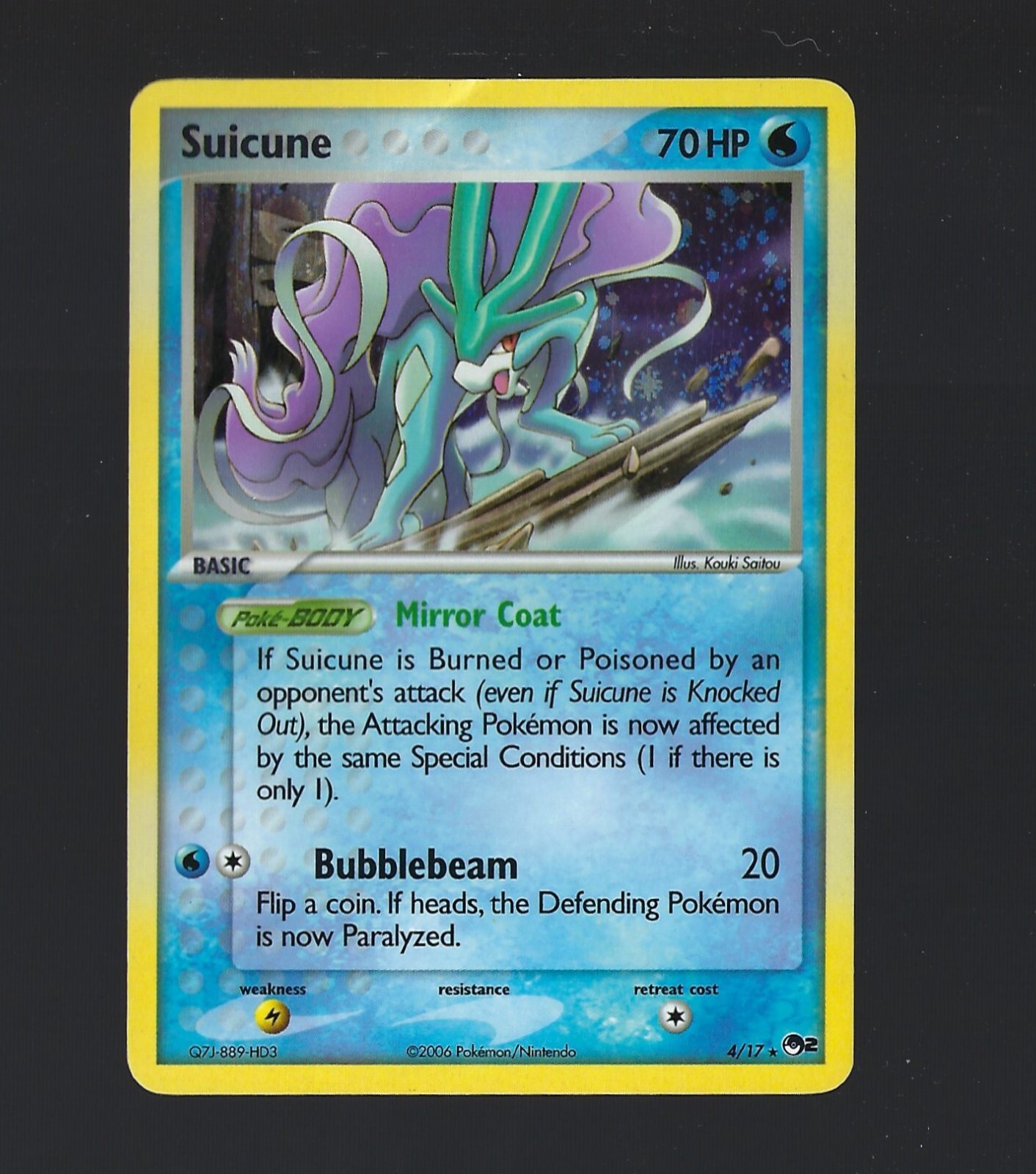 Pokemon Suicune - 4/17 - Holo Rare