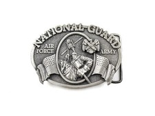 Vintage 80's 1982 National Guard Air Force Army Bergamot Brass Works Belt Buckle