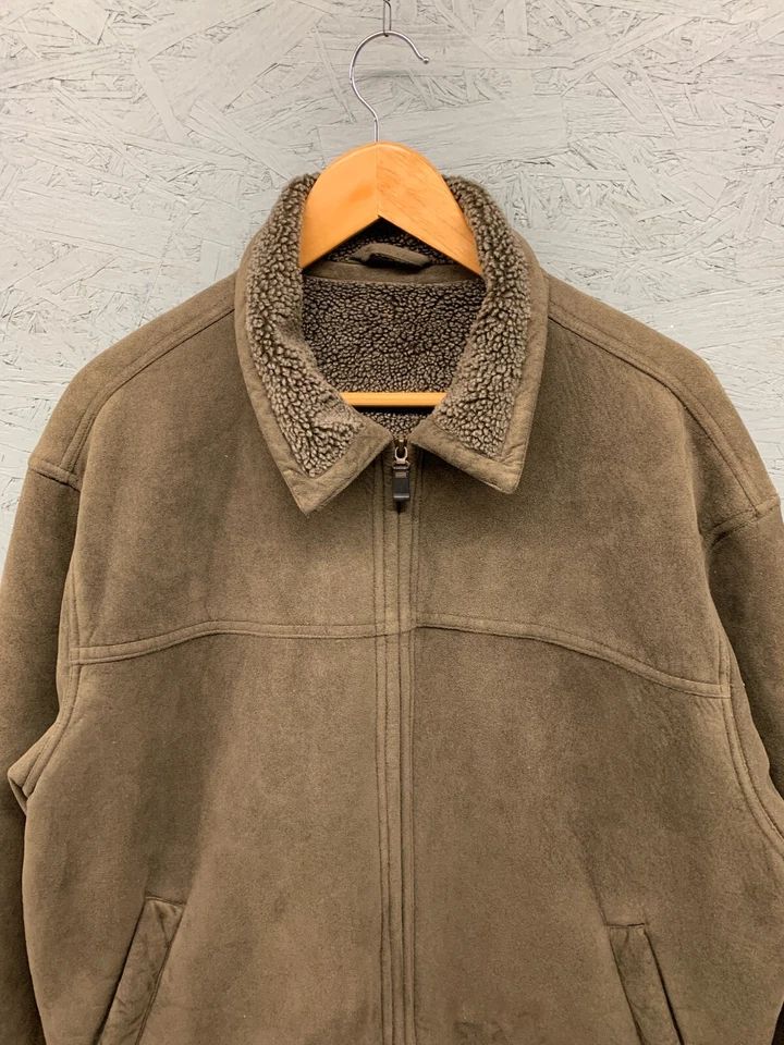 Chaqueta John Henry Para Hombre XL Marrón Cremallera Completa Forrada Sherpa Prendas Exteriores Informales Foto 2 de 4