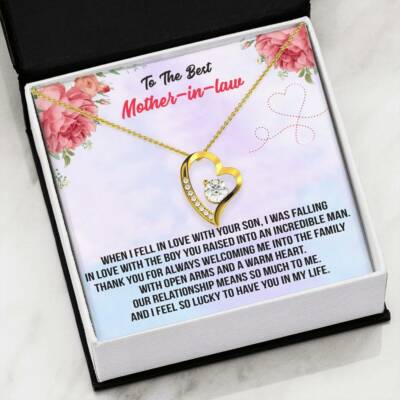 To My Mother-in-law Necklace Heart Pendant From Daughter-In-Law
