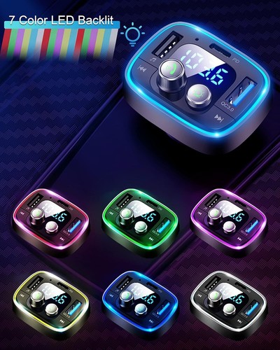 Transmisor Bluetooth USB Para Carro Auto Cargador Receptor Con FM Radio Pantalla - Afbeelding 8 van 9