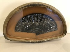 VINTAGE ANTIQUE MOTHER OF PEARL INLAID SEQUIN ACCENTED FAN