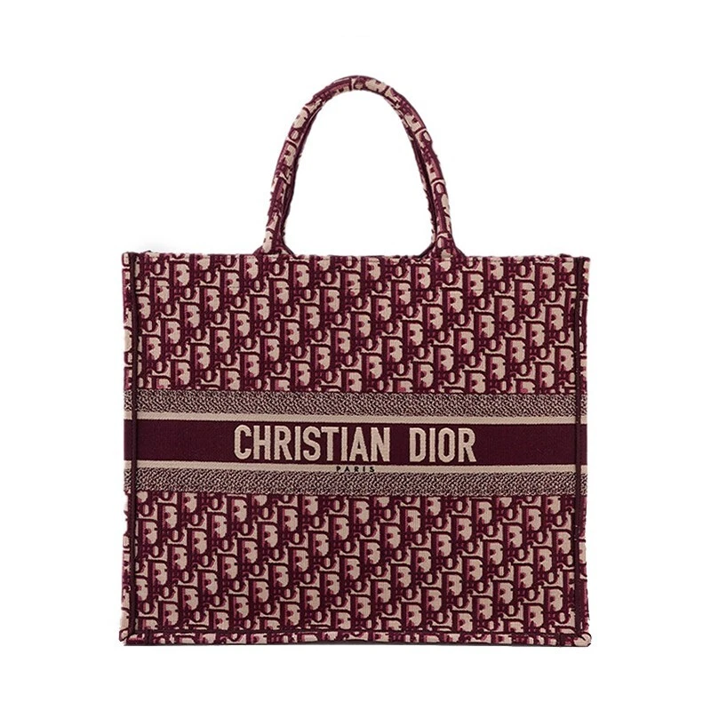 Grand sac fourre tout Christian Dior bordeaux livre oblique