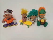 Vintage New Totally Troll Crystal LaShred & 3 Other Trolls In The Lot 