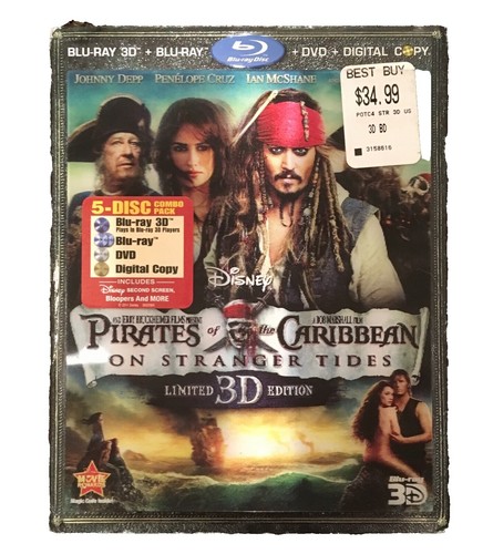 Pirates of the Caribbean: On Stranger Tides Blie Ray And DVD New