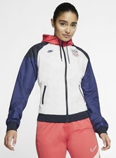 Size M- Nike 2020-21 USA Women&rsquo;s Windrunner Soccer Jacket, White/Red/Blue.
