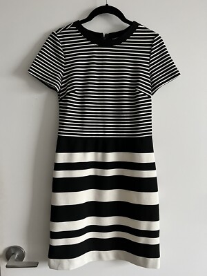 ann taylor black and white striped dress Loft Short Sleeve Bodycon Sz 00P Stretch Maxi dress