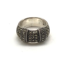 Vintage 925 Sterling Silver Marcasite Ladies Band Ring Size 7