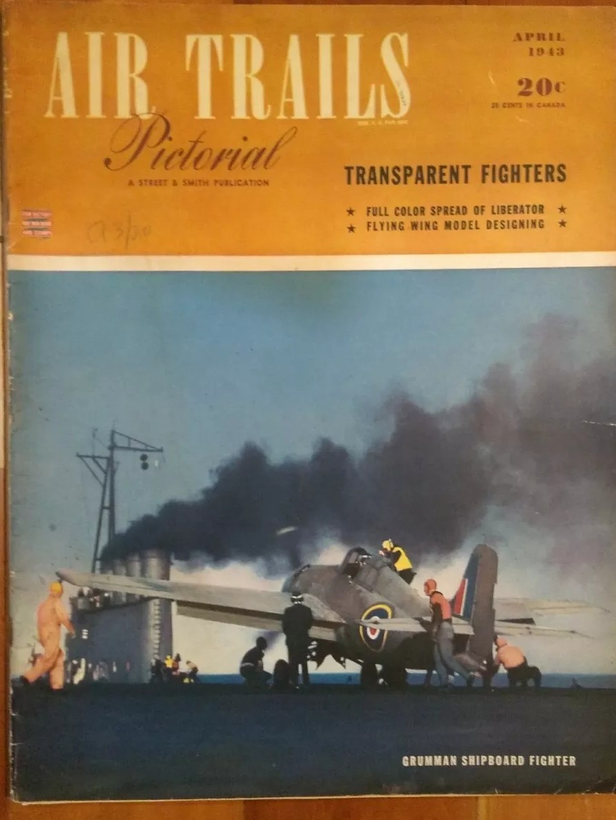 Air Trails #33 April 1943, 3 plans (Porky A-gas FF, Hank Cole