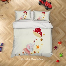 3D Elephant Star Cartoon Kids Quilt Cover Set Duvet Cover Bedding Pillowcases
