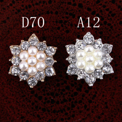 30pcs 17mm Clear Alloy Crystal Flatback Buttons 