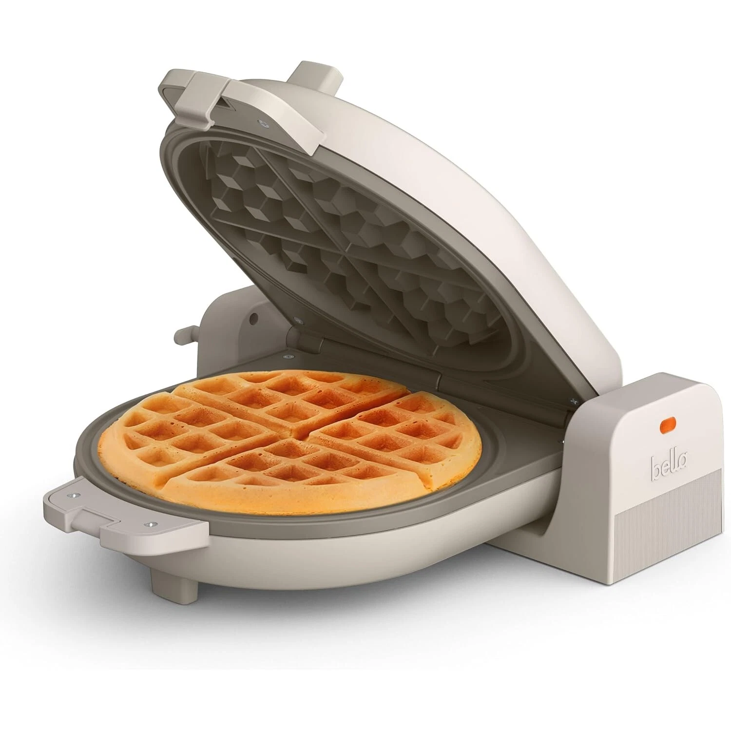 Waffle Maker Ceramic Nonstick Coating Power Indicator Cool Touch Handle OatMilk