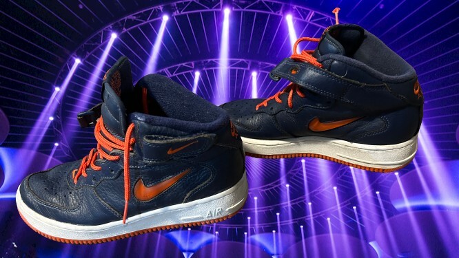 Vintage 1997 Nike Air Force 1 Mid Sc Midnight Navy Orange 630125 
