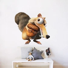 Ice Age Squirrel Sticker Wall Decal Scrat Sticker Acorn Vinyl Wall Decal, s19