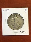 1917 WALKING LIBERTY HALF DOLLAR SILVER 50c (B)