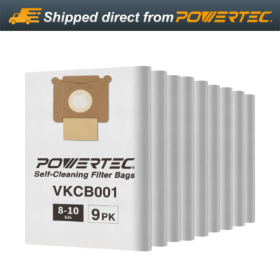 POWERTEC 75043-P3 Fleece Filter Bags for Vacmaster VK811PH, VK1011SIWTH, 9PK