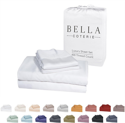 Luxury Bamboo Queen Sheet Set - Ultra Soft & Cooling - 18'' Deep Pocket - White
