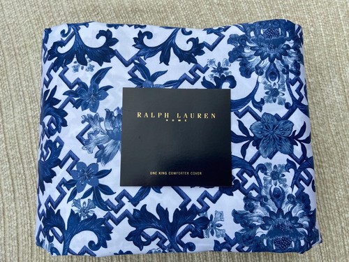 Ralph Lauren Dorsey Blue Paisley King Duvet / Comforter Cover Vintage Rare!