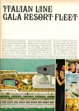 Italian Line Gala Resort Fleet S S Rafaello ad many ways to Europe 1966
