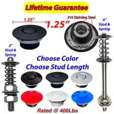 Quick Latch Push Button Mini Hood Pins Bumper Clip Fender Latches 1.25" Billet