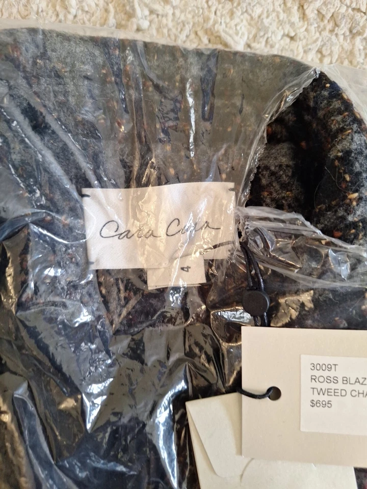Blazer Cara Ross Tweed Carbón Para Mujer Talla 4 Nuevo $695 Foto 4 de 4
