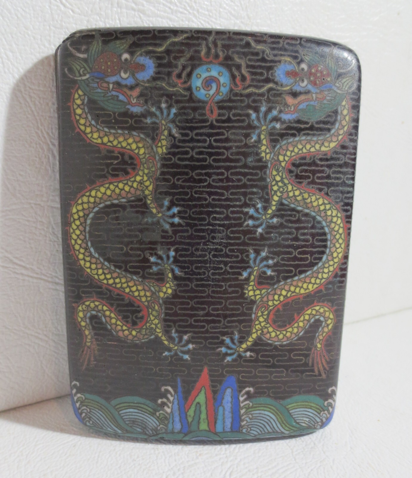 VTG Japenese Cloisonne Enamelled Cigarette Case Dragons