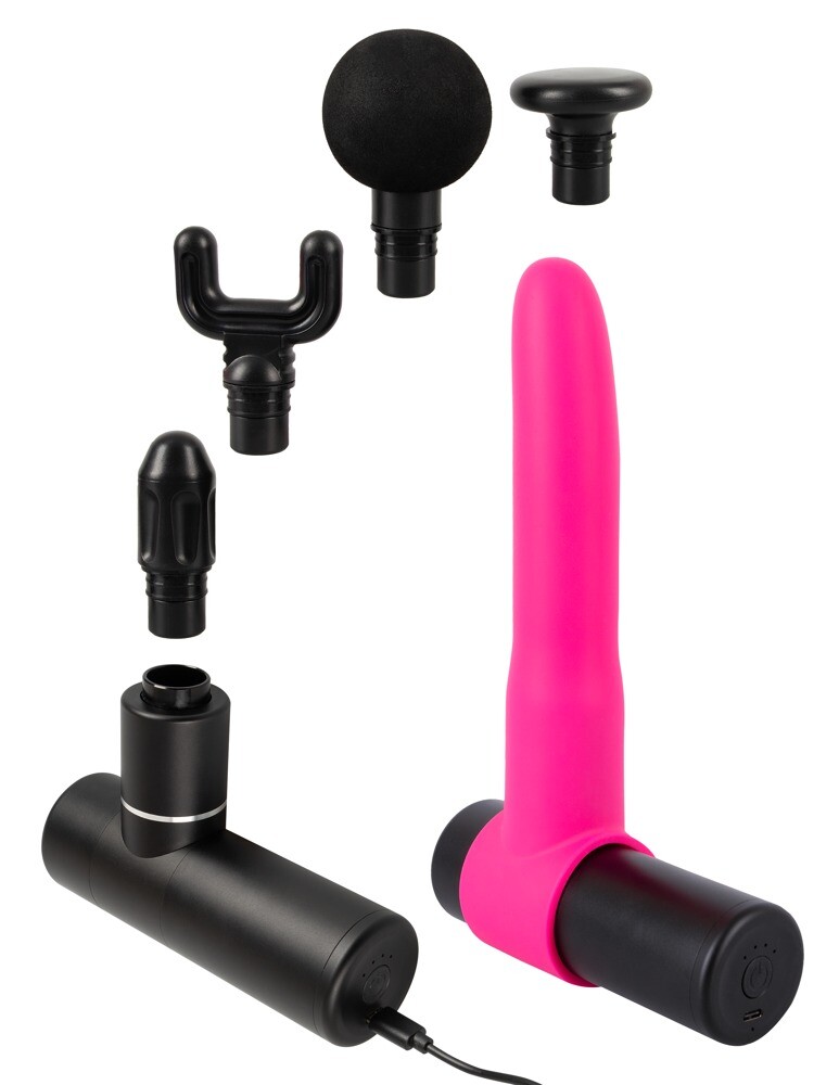 Sex Machine Ricaricabile Sex & Massage Gun Stimolazione punto G dildo Rosa