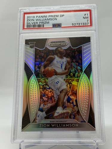 2019 Panini Prizm   Zion Williamson   SILVER PRIZM      PSA 7 - Picture 3 of 12