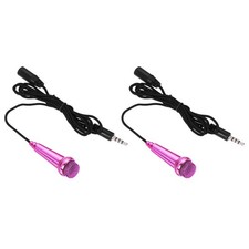 2Pcs Mini Microphone Tiny Microphone Portable Microphone for Singing Rose Red