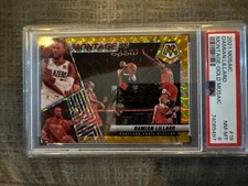 2021-22 Panini Mosaic Basketball Damian Lillard Montage Gold /10 PSA 8