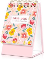 Small Desk Calendar 2026-2027, Floral 2026 Desk Calendar - Runs From January 202