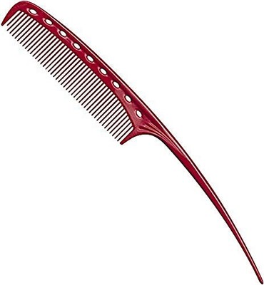 Y.S. PARK Tail Comb YS-104 Red Hair Brush for All Hair Types
