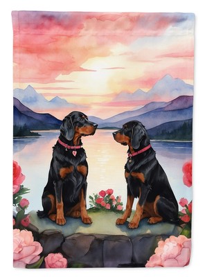 Gordon Setter Two Hearts Flag Garden Size DAC4648GF