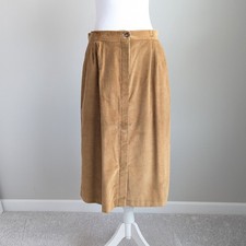 Vintage Corduroy Skirt Button Front