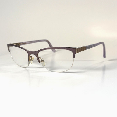 COTE D'AZUR CDA-255 C3 Eyeglasses Frame Only 52-17-135 Lilac Matte Gold Half Rim