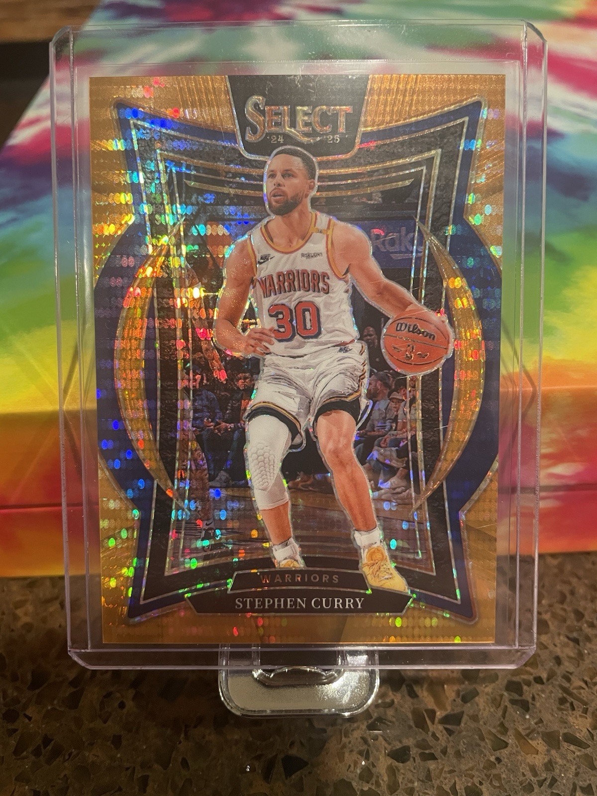 2024-25 Panini Select Concourse Steph Curry #7 Orange Pulsar Prizm /18 Warriors