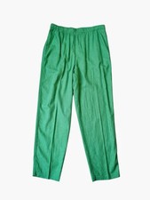 Vintage Napa Valley Linen Pants Women's Size 10 Elastic Waist Pull On Green USA