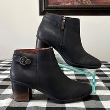 Dansko Perry Black Leather Waterproof Ankle Boot Bootie Heel Women Sz 40/9.5-10