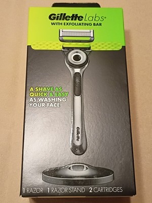 Gillette Razor with Exfoliating Bar by Gillette Labs, Shaving Kit for Men Stand