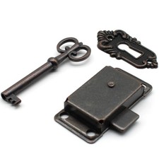 Antique Cabinet Lock Retro Desk Lock Spring Door Lock with Key and Mounting S...