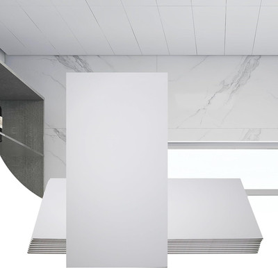 10-Pack 2x4 Ft Smooth White PVC Ceiling Tiles, Waterproof & Fire-Rated
