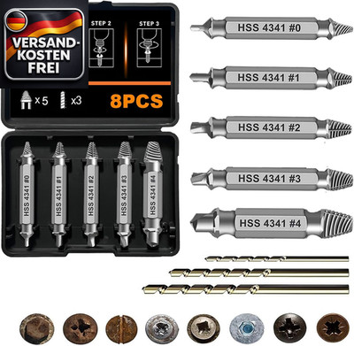 Schraubenausdreher Set für beschädigte Schrauben HSS 4341 ohne Marke