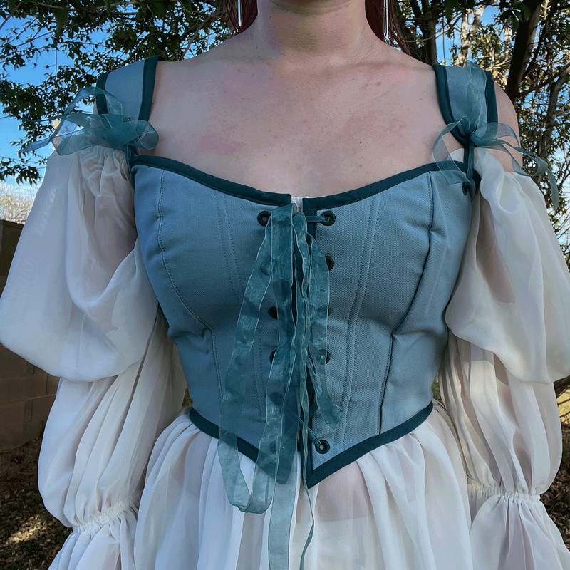 Hand-Made One of a Kind Historical-Inspired Lace Up Corset Renaissance Mideval