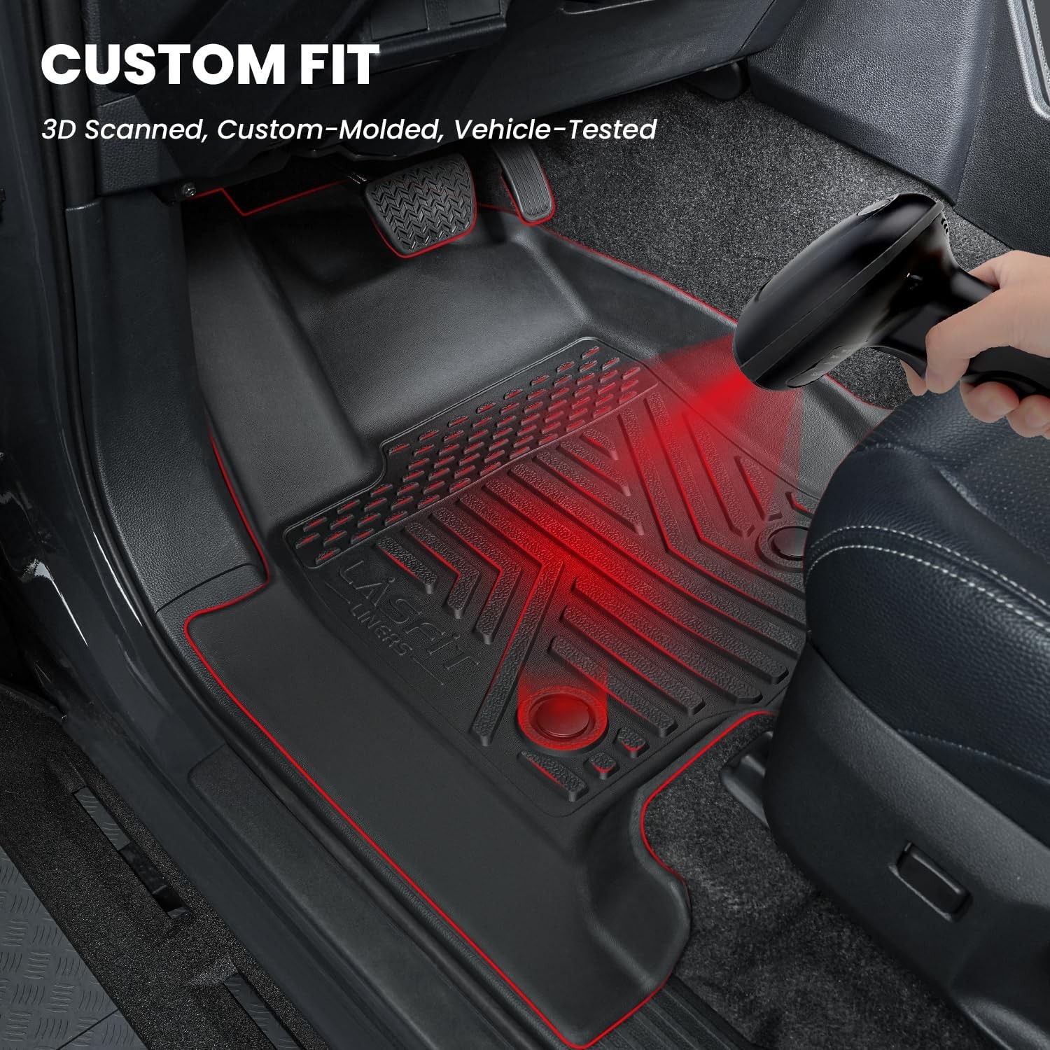 LASFIT Floor Mats & Cargo with Backrest Mat for Ford Explorer 2022-2025 2026 6
