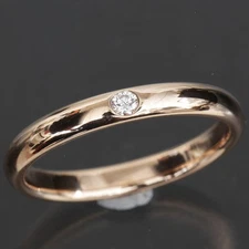 Harry Winston 1P Diamond Band Ring US8 K18PG Men's Box & Warranty Bag E1912