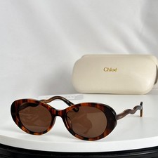 Chloe CH0088S Unisex Oval Sunglasses Tortoise Frame Brown Lens 55  19-145