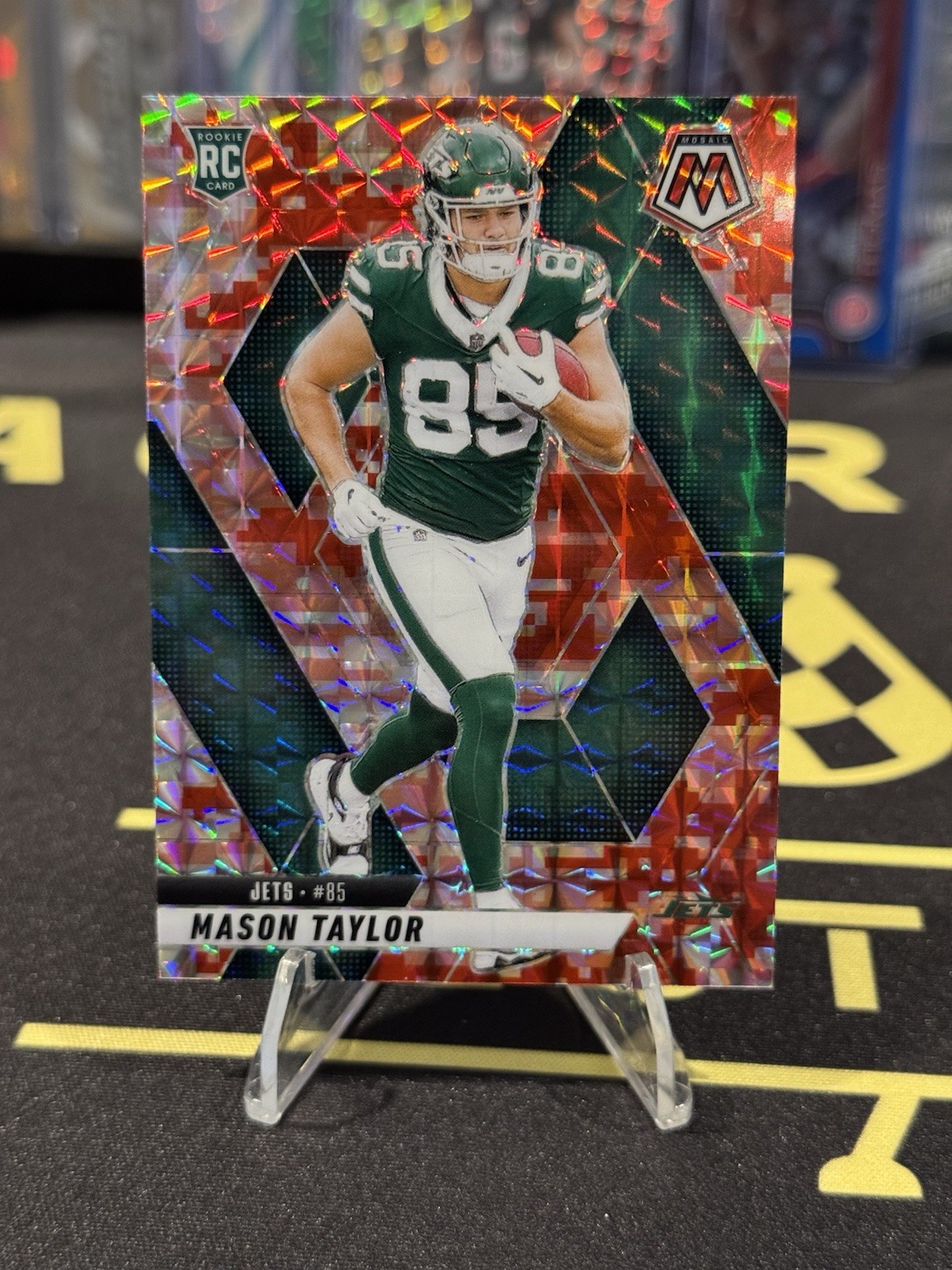 2025 Panini Mosaic Mason Taylor Rookie Red Camo Mosaic New York Jets #324