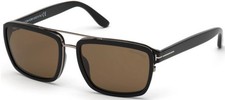 New Tom Ford Anders Unisex Sunglasses FT0780 01J Black Brown 58mm