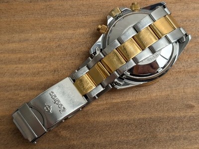 Zodiac Red Dot Chronograph Automatic Gold Date Men's Watch Vintage