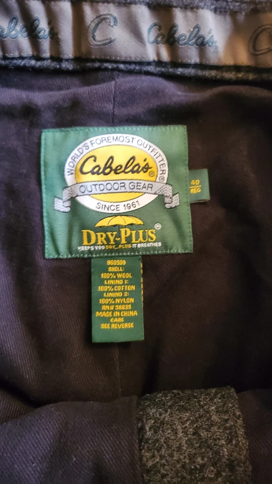 Calça Cabelas Dry Plus 40 Reg cinza lã forrada carga caça peso pesado ESTADO PERFEITO - Imagem 3 de 4